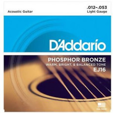 D'ADDARIO EJ16 PHOSPHOR BRONZE ACOUSTIC GUITAR STRINGS LIGHT 12-53