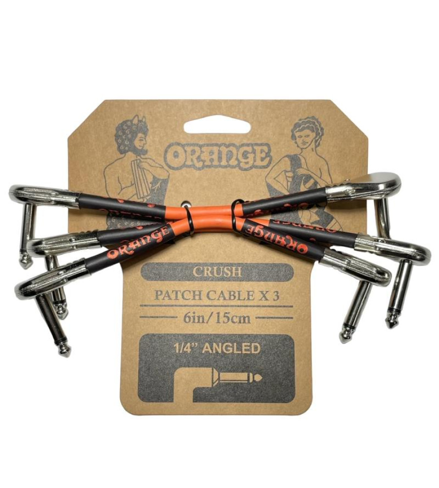 Orange CA Crush 6" Patch Cable - Pack 3