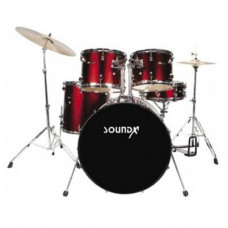 Sound X SX-100 5-Piece Acoustic Drum Set with Hardware and Cymbals